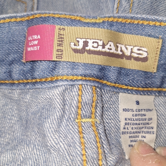 Old Navy Blue Jean Shorts Distressed Frayed Hem - Picture 4 of 4